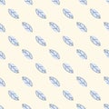 Seamless pattern from blue leaves. Strict flat design. Geometric background. Printing on fabric, wrapping paper. Vector Royalty Free Stock Photo