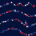 Seamless pattern with blue, red, white stars Royalty Free Stock Photo