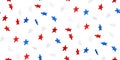 Seamless pattern with blue, red, white stars