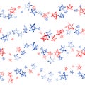 Seamless pattern of blue red white stars and stripes grunge Royalty Free Stock Photo