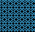 Seamless pattern with blue rhombs, black infinite geometric mosaic textile, abstract vector fashionable covering.