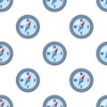 Compass Flat Icon Seamless Pattern