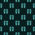 Seamless pattern blue slippers in summer in 3D