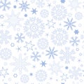 Seamless pattern blue snowflake background