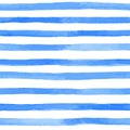 seamless pattern with blue watercolor stripes. hand painted brush strokes, striped background. Vector illustration