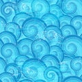 Seamless pattern with blue waves