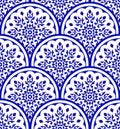 Seamless pattern blue and white