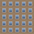 Seamless pattern of blue window frames on brown background. Royalty Free Stock Photo