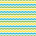 Seamless pattern with blue yellow and green chevron