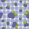 Seamless pattern with blueberry. Bright colors, fashion style for prints, batik, silk textile, cushion pillow, bandanna kerchief. Royalty Free Stock Photo