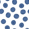 Seamless pattern - blueberry on a white background