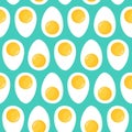 Seamless pattern with boiled egg.