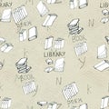 Seamless pattern with books