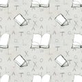 Seamless pattern with books