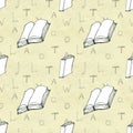 Seamless pattern with books