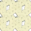 Seamless pattern with books