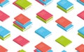 Seamless pattern with books isometric