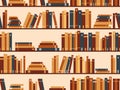 Seamless pattern with books, library bookshelf. Vector illustrat Royalty Free Stock Photo