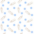 Seamless pattern bottle baby boy