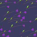 Seamless pattern of bouquet of hearts