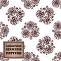 Seamless pattern with bouquet of ranunculuses