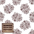 Seamless pattern with bouquet of roses