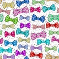 Seamless pattern with bow tie on white background and black points Royalty Free Stock Photo