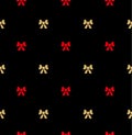 Seamless pattern bows on black.
