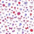 Seamless Pattern with Bows. Gift Kknots of Ribbon