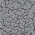 Seamless pattern with brains Vector in monochrome.