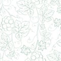 Seamless pattern of branches of grapes on white background.