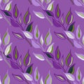 Seamless pattern branches with leaves. Organic background