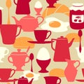 Seamless pattern with breakfast theme Royalty Free Stock Photo