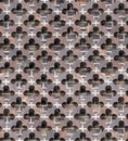 seamless pattern, brick wall texture with gothic quatrefoil decoration