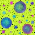 Seamless pattern with bright balls