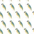 Seamless pattern with bright bird - macaw parrot Royalty Free Stock Photo