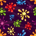 Seamless pattern with bright colored blots, splash