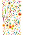 Seamless pattern with bright colorful fireworks and salute Royalty Free Stock Photo