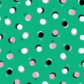 Seamless pattern with bright colorful hand drawn polka dots design for fashion,fabric,web,wallpaper,wrapping,and all prints