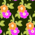 1565 pattern, seamless pattern in bright colors with flowers and leaves