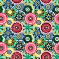 Seamless pattern from bright decorative flowers