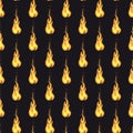 Seamless pattern with bright fire