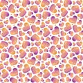 Seamless pattern with bright multi-colored hearts and circles.