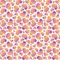 Seamless pattern with bright multi-colored hearts and circles. Royalty Free Stock Photo
