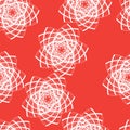 Seamless pattern with bright stars line art red background Royalty Free Stock Photo