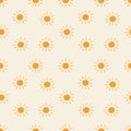 Seamless pattern with bright suns on a light background Royalty Free Stock Photo