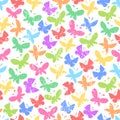 Seamless pattern with bright vector butterflies