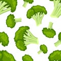 Seamless pattern with broccoli flat style fresh food useful vegetables illustration on white background web site page and m
