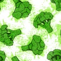 Seamless pattern with broccoli. Vector background Royalty Free Stock Photo