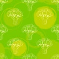 Seamless pattern with broccoli. Vector background Royalty Free Stock Photo